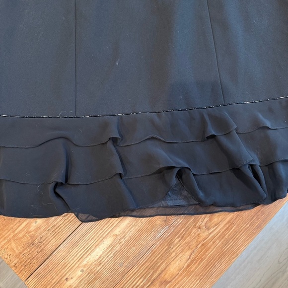 Vintage Anne Stanley Saks 5th Ave Black Beaded Ruffled Cocktail Dress EUC Sz 12 - Picture 11 of 16